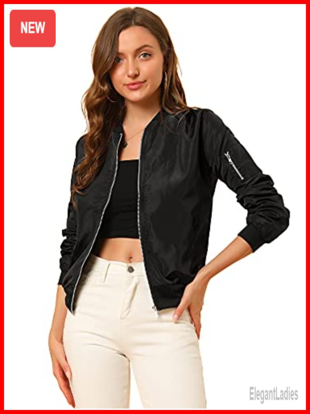 Women's Lightweight Zip Up Bomber Windbreaker Jacket